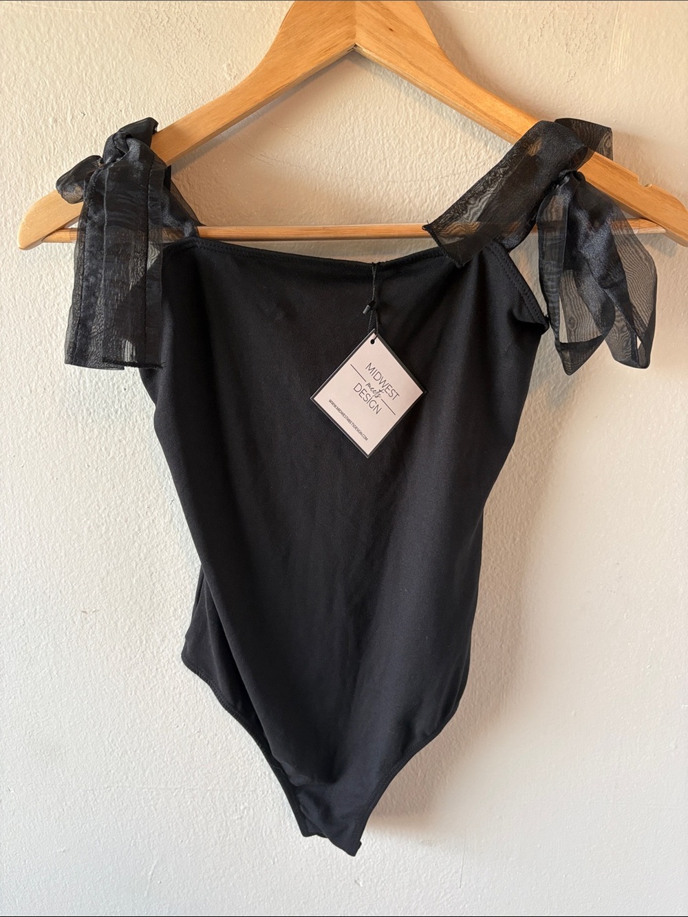 NWT Blue Blush Los Angeles Bow Strap Bodysuit